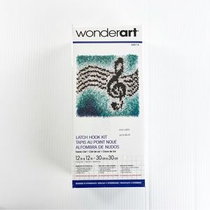 Wonderart Treble Clef Latch Hook Kit 12 x 12 In New Sealed
